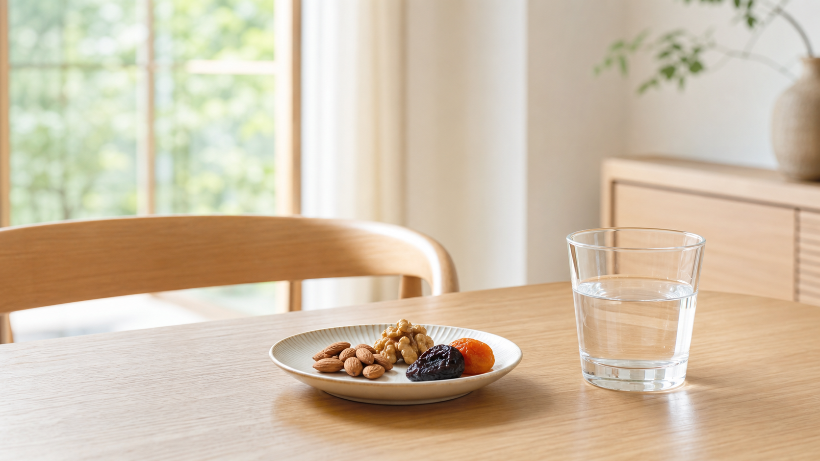 夏休みの間食と虫歯の関係を解説する、川越の一デンタルパークをイメージした明るいテーブルとおやつの風景